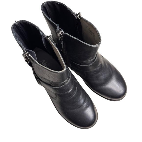 Alegria Shoes - Alegria Charlette Crazyhorse Women's Moto Black Leather Boots Size 37/7